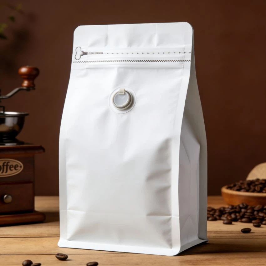 Flat Bottom Coffee Bag With Valve